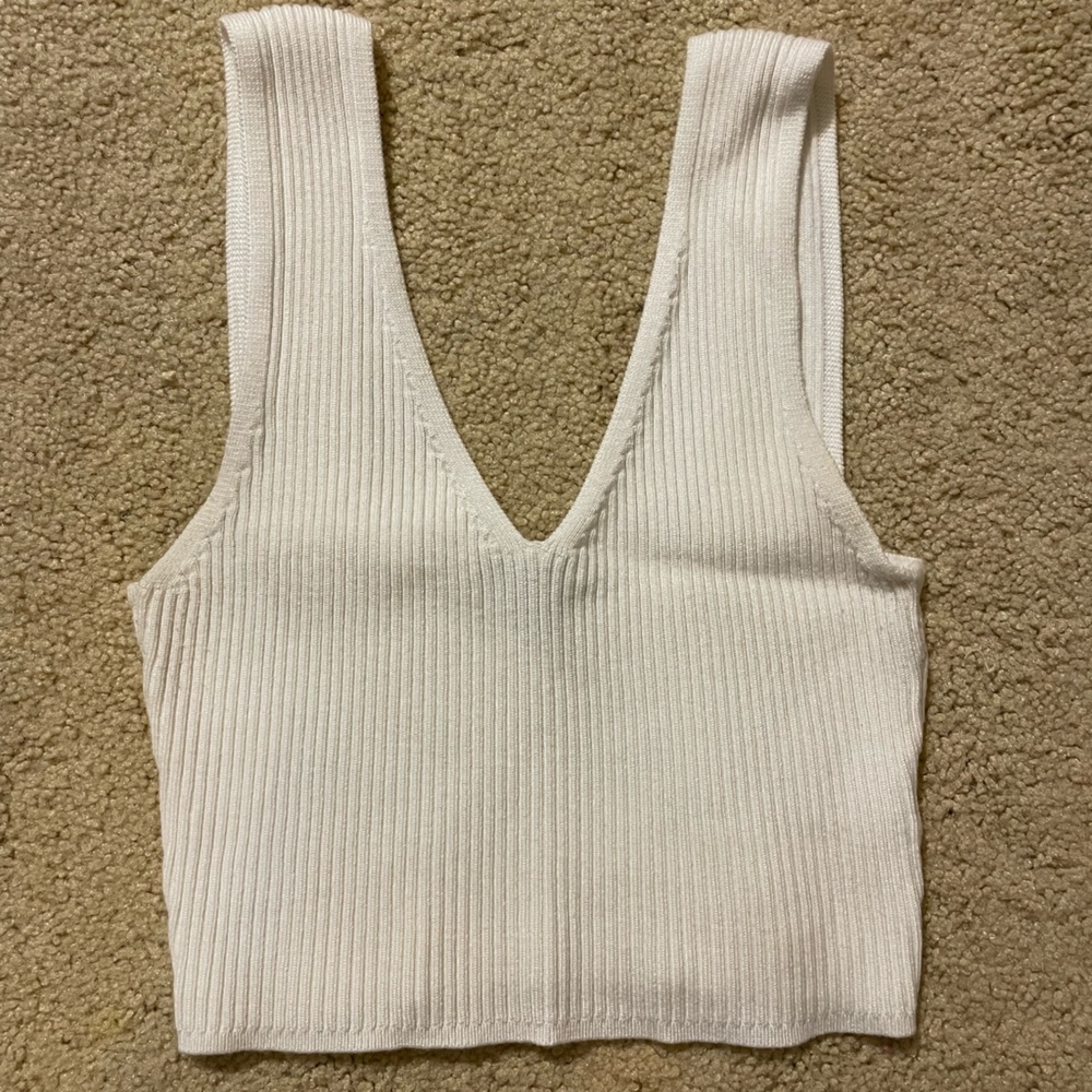 Kendall and Kylie Off White Crop Top